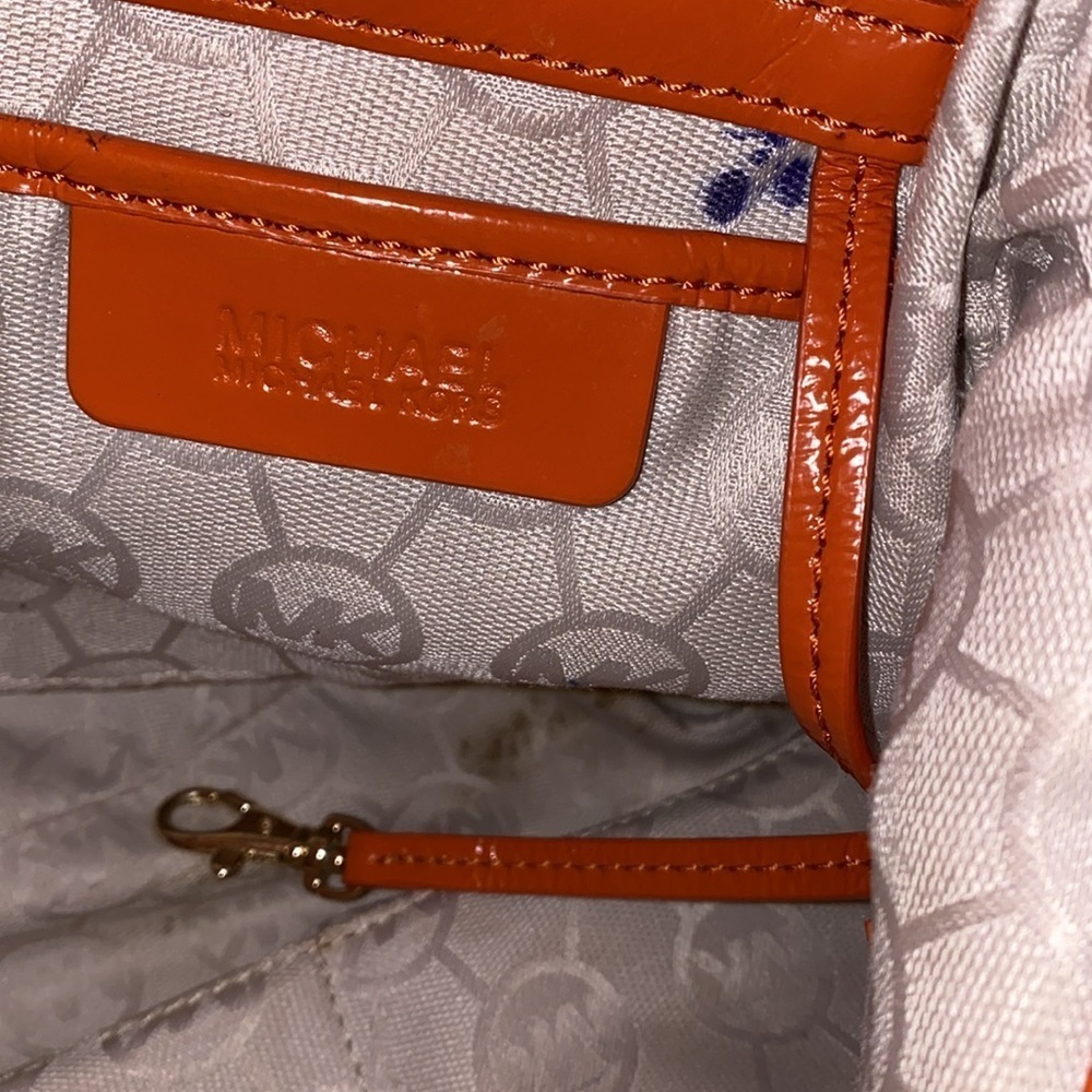 Michael Kors Lillie Woven Shoulder Bag - Orange Tan - Picture 9 of 10